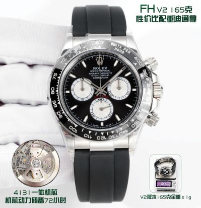 FH Factory Rolex Daytona 40mm 4131 Movement 72h 904L Steel Watch